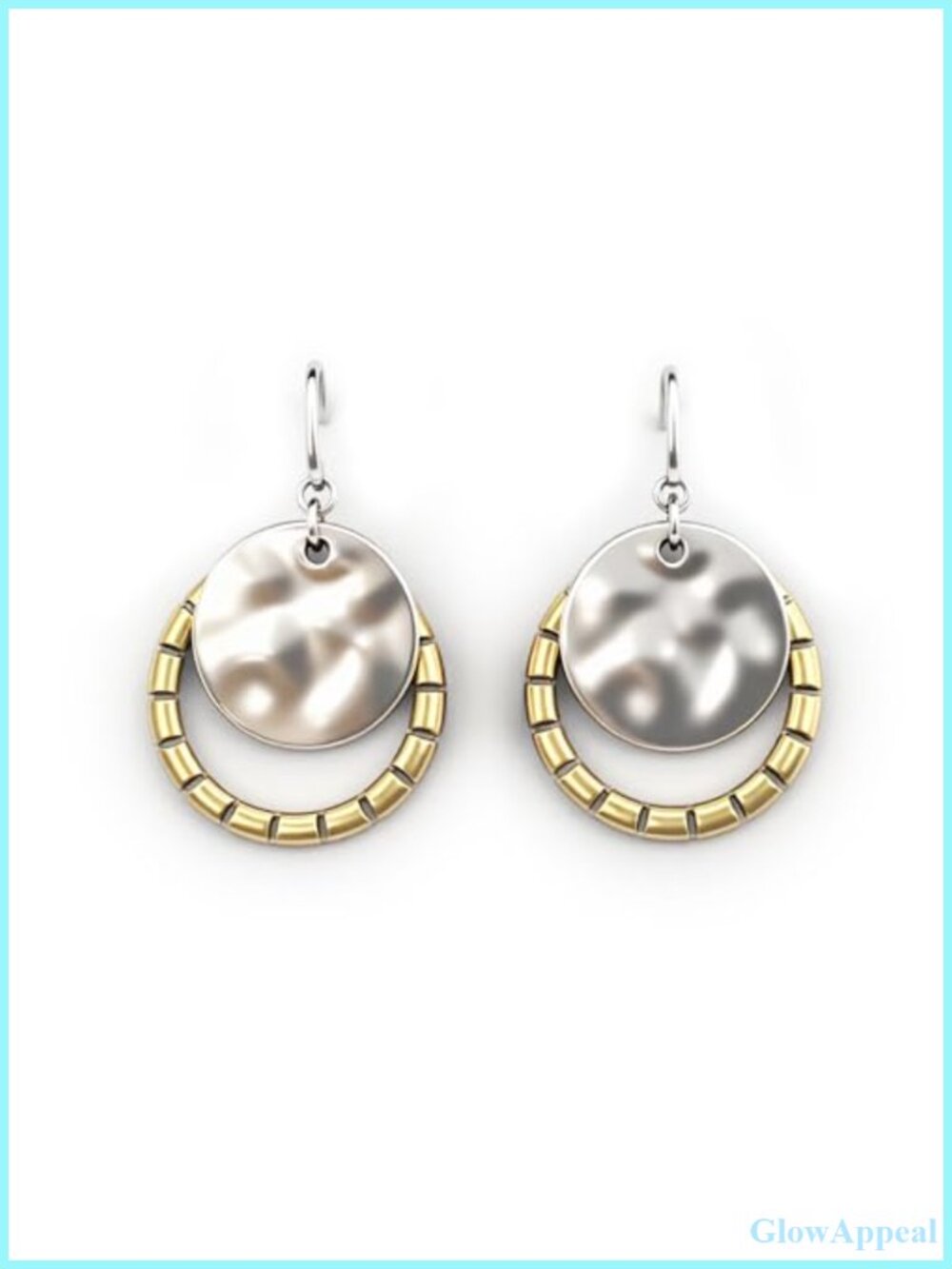 Handmade Boho Teardrop Earrings Hammered Engraved Bronze Dangle Drop